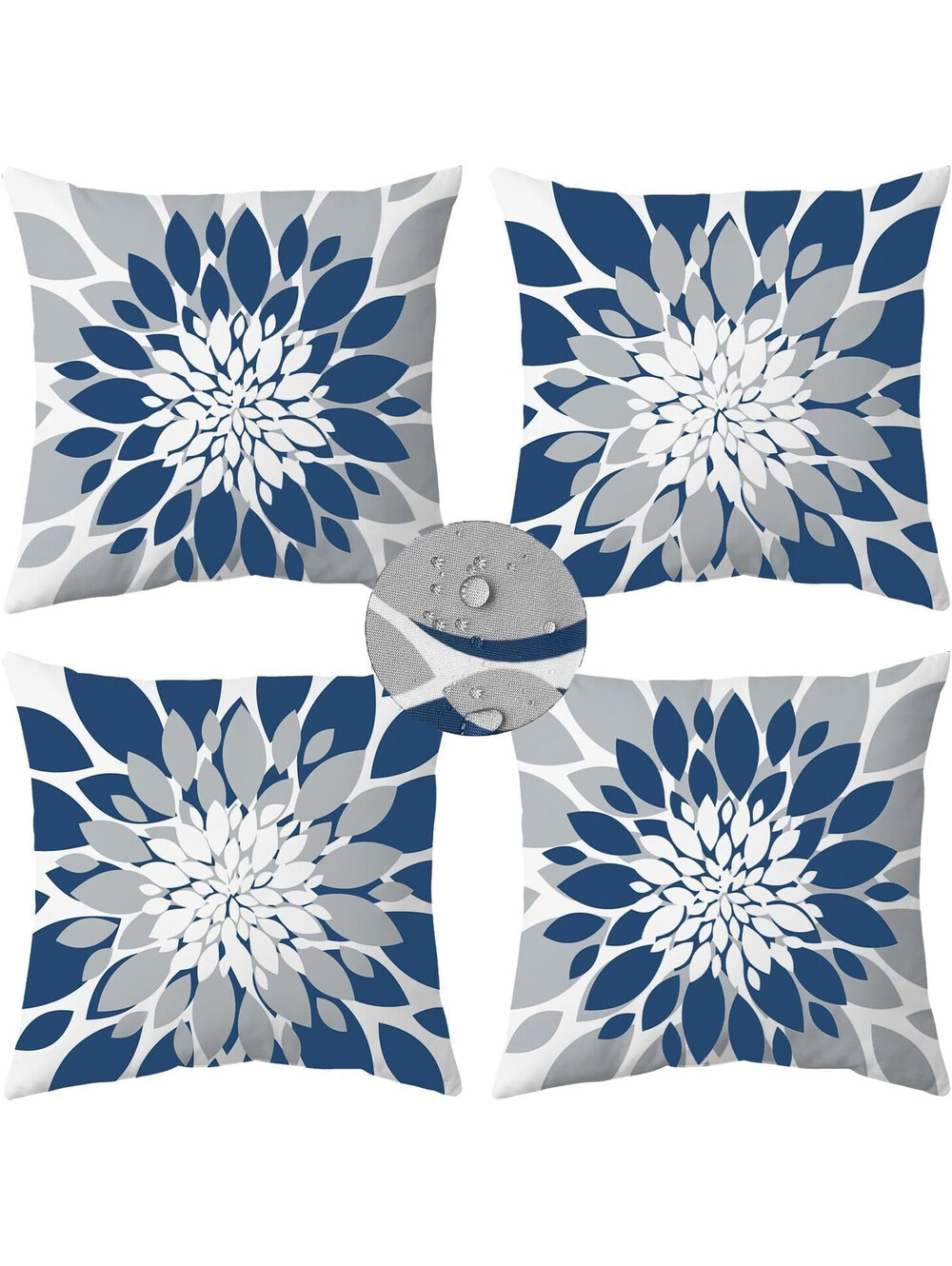 Pack of 4 Outdoor Waterproof Pillow Covers 18X18 Decorative Outdoor Throw Pillow
